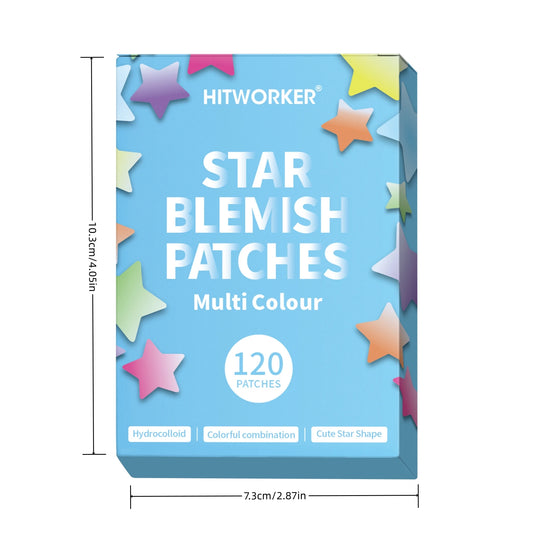 120pcs Salicylic Acid Acne Patches Colorful Star Combination Pack for Blemish Treatment And Skin Care