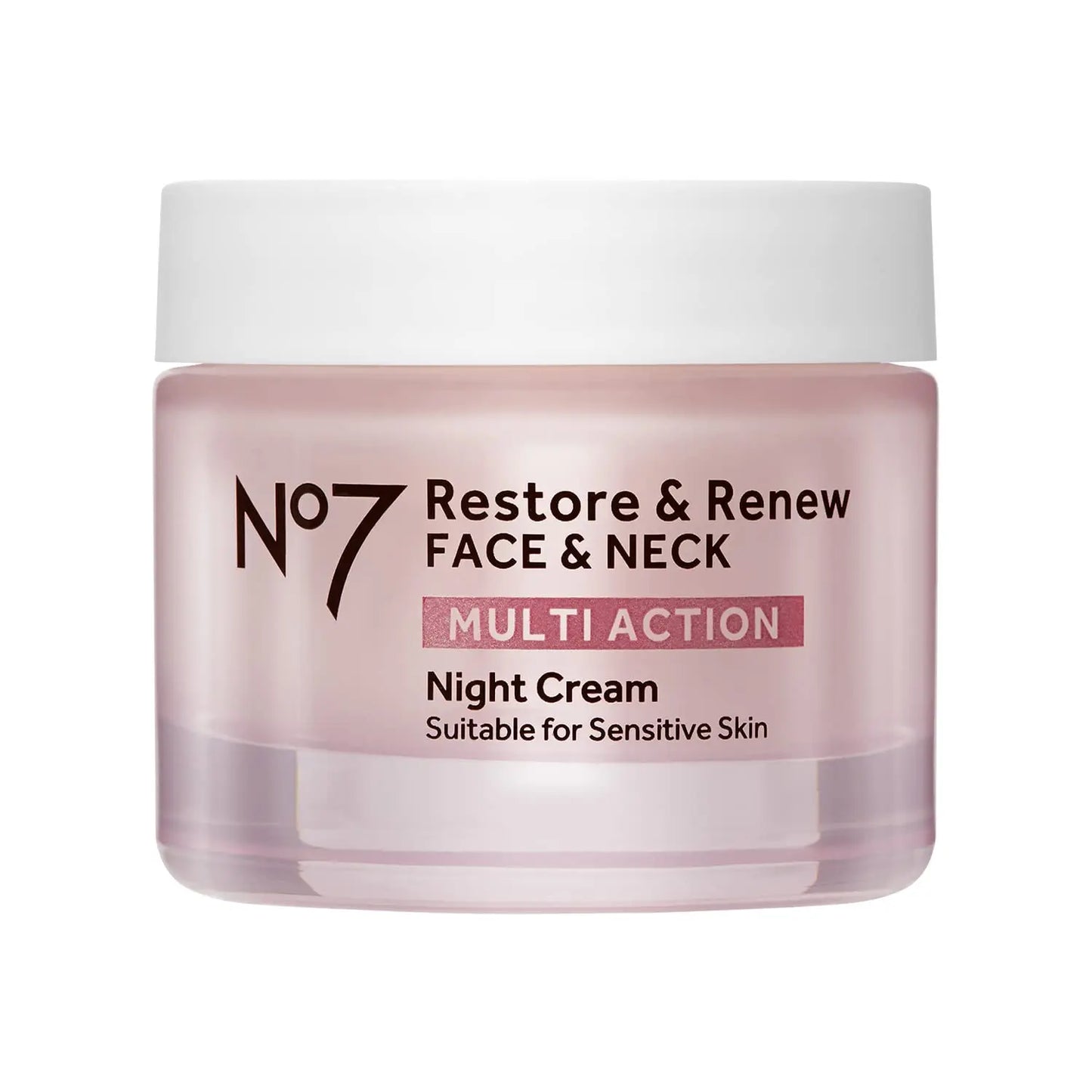 No7 Restore & Renew Multi Action Night Cream for Face & Neck - Nighttime Face Moisturizer with Collagen Peptides - Anti Aging Sk