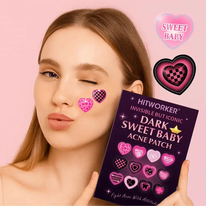 120/48 pieces/box of cute heart-shaped acne patches - non-alcoholic, used to absorb acne secretions, essential for acne care