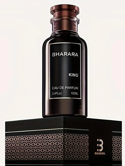 Bharara King EDP for Men 3.4oz – Bold Woody Amber Cologne, Ideal Holiday Gift