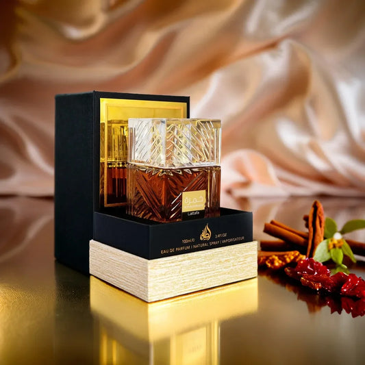 Lattafa Khamrah EDP 100ml – Warm Spicy Amber Long Lasting Unisex Perfume Gift for Halloween Christmas Thanksgiving