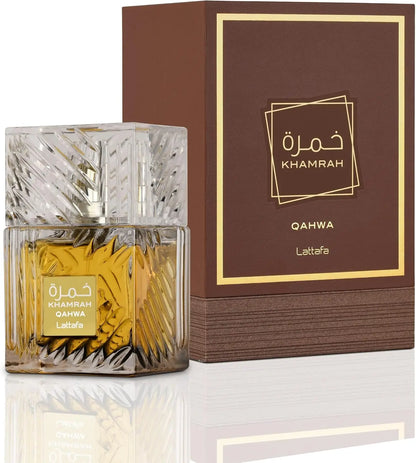 Lattafa Khamrah EDP 100ml – Warm Spicy Amber Long Lasting Unisex Perfume Gift for Halloween Christmas Thanksgiving