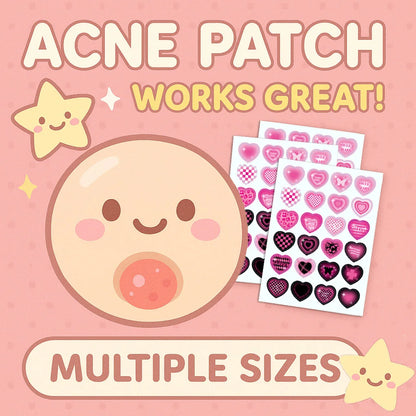 120/48 pieces/box of cute heart-shaped acne patches - non-alcoholic, used to absorb acne secretions, essential for acne care