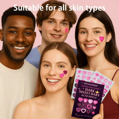 120/48 pieces/box of cute heart-shaped acne patches - non-alcoholic, used to absorb acne secretions, essential for acne care