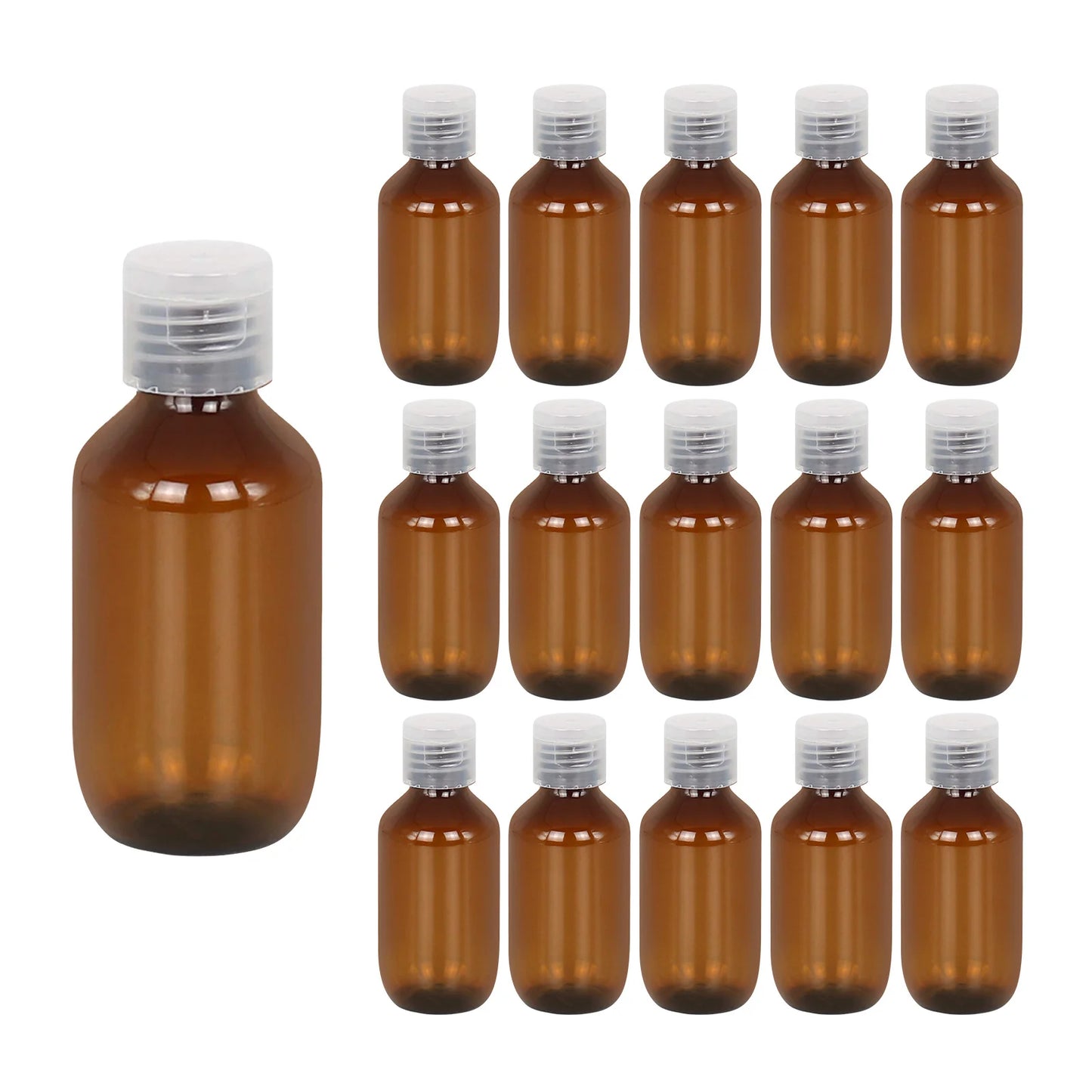16Pcs Flip Top Travel Bottles Reusable Lotion Bottles Portable for Face Wash Sunscreen Hand Cream Travel Makeup Dispensers