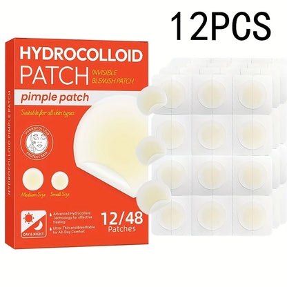 48 PCS Hydrocolloid Acne Patches Provide Invisible Coverage, Facial Acne Patches, Deeply Cleanse Pores and Acne