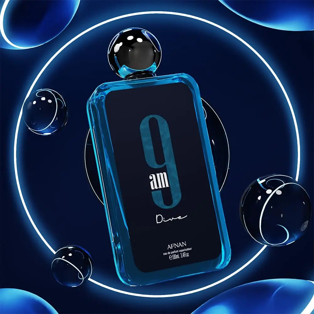 Afnan 9 AM Dive Unisex Eau de Parfum (EDP) 100ML, Fresh Aquatic Citrus Scent, Long Lasting Daytime Spray