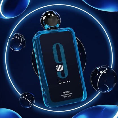 Afnan 9 AM Dive Unisex Eau de Parfum (EDP) 100ML, Fresh Aquatic Citrus Scent, Long Lasting Daytime Spray
