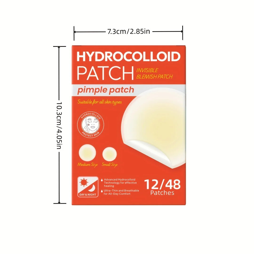 48 PCS Hydrocolloid Acne Patches Provide Invisible Coverage, Facial Acne Patches, Deeply Cleanse Pores and Acne