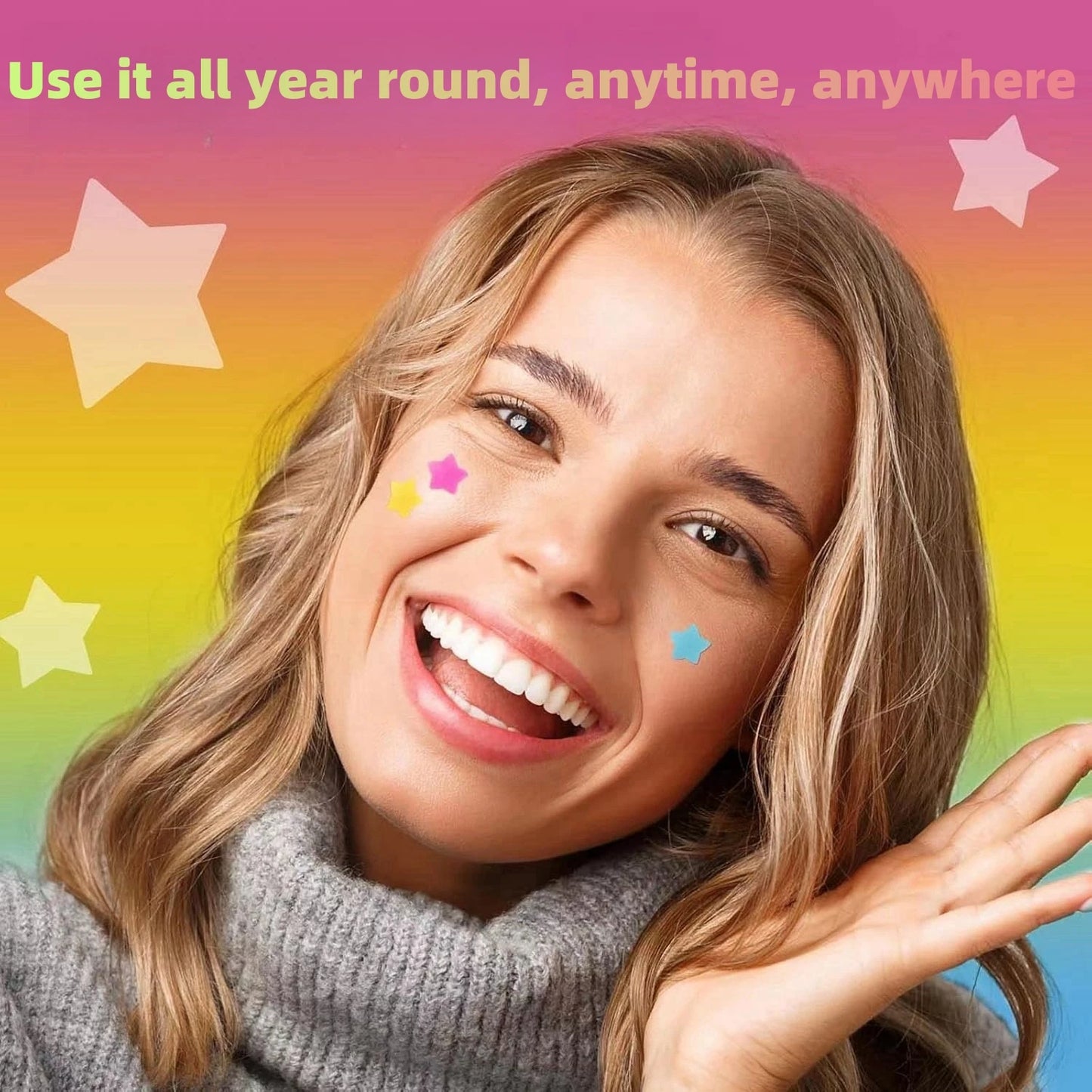 120pcs Salicylic Acid Acne Patches Colorful Star Combination Pack for Blemish Treatment And Skin Care